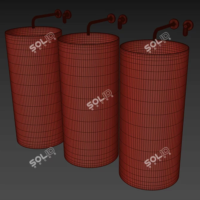 Modern Stylish REXA Sink 3D model image 3