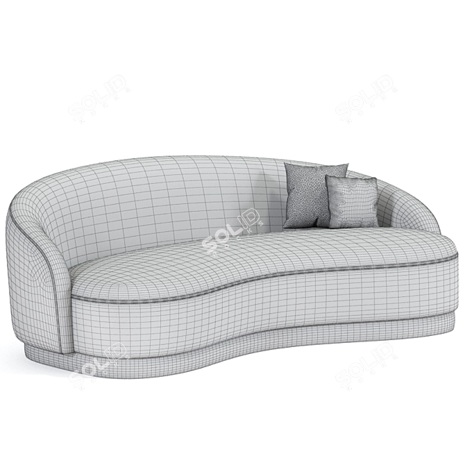 Izzah Curved Fabric Sofa 3D model image 3