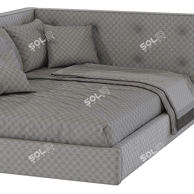 Cozy Corner Upholstered Bed 3D model image 5