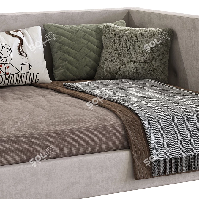 Cozy Corner Upholstered Bed 3D model image 7