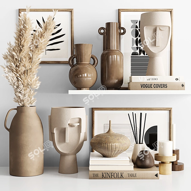 Elegant Interior Decor Set 3D model image 1