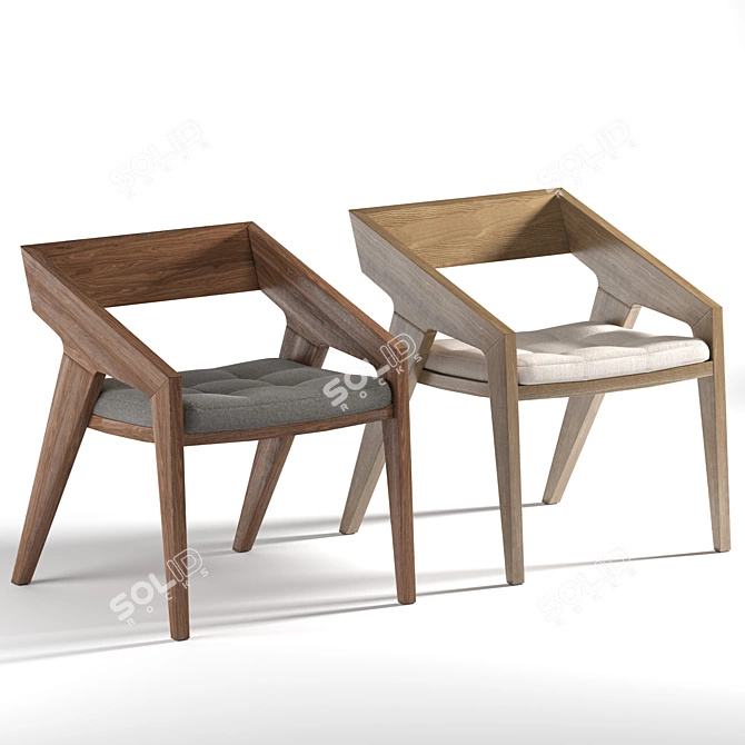 Godar Wood Chair: Modern Design Unites Comfort & Elegance 3D model image 1