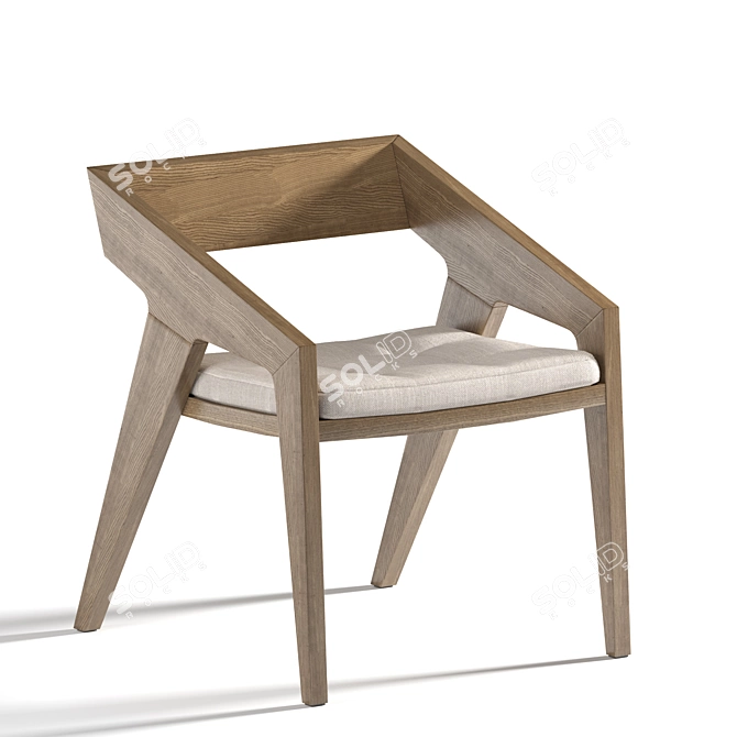 Godar Wood Chair: Modern Design Unites Comfort & Elegance 3D model image 2