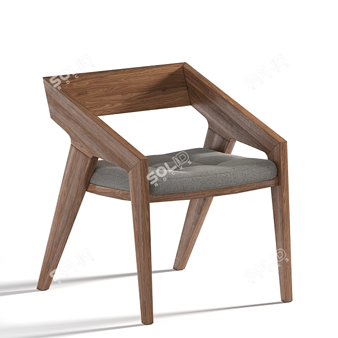 Godar Wood Chair: Modern Design Unites Comfort & Elegance 3D model image 3