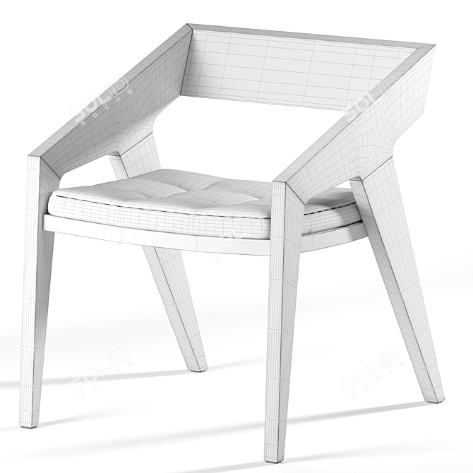 Godar Wood Chair: Modern Design Unites Comfort & Elegance 3D model image 8