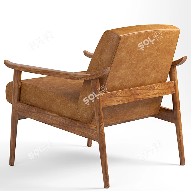 1950s Inspired Leather Accent Chair 3D model image 2