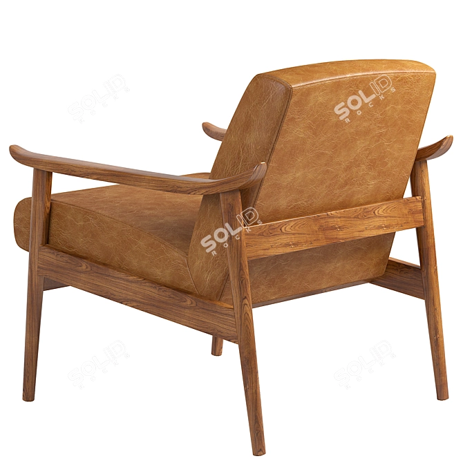 1950s Inspired Leather Accent Chair 3D model image 9
