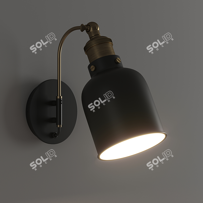 Modern Zantar Brass Wall Lamp 3D model image 3