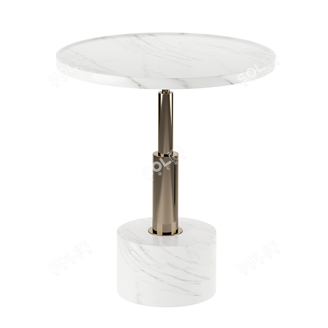 Sleek Marble Coffee Table Set 3D model image 4