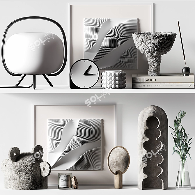 Elegant Decor Set: Reliefs & Olive 3D model image 1