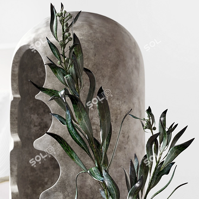 Elegant Decor Set: Reliefs & Olive 3D model image 3