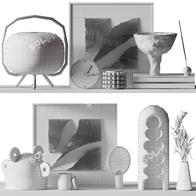 Elegant Decor Set: Reliefs & Olive 3D model image 6