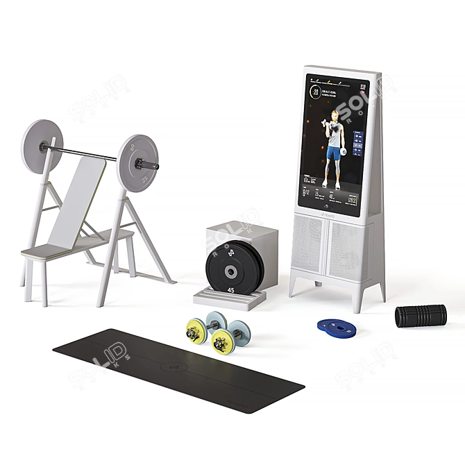 Ultimate Total Body Home Gym Set 3D model image 3