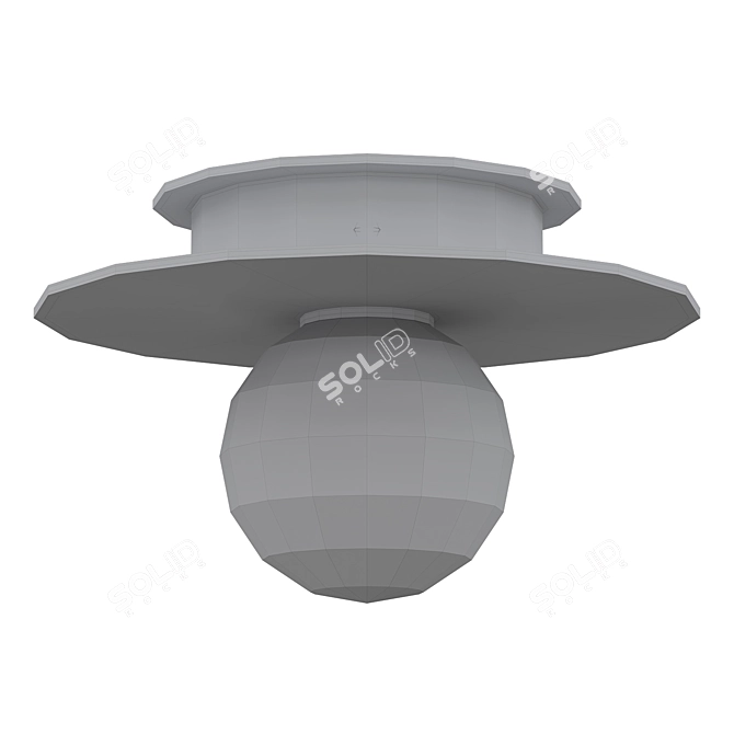 Sleek Flushmount Light Fixture 3D model image 2