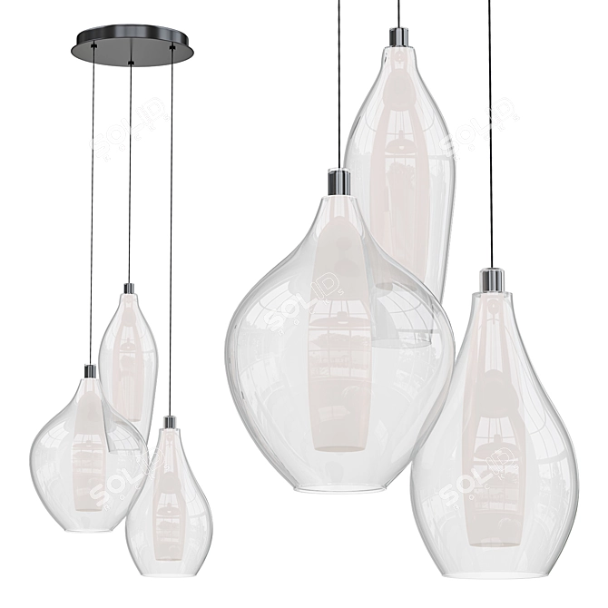 Elegant Victoria Pendant Lighting 3D model image 1