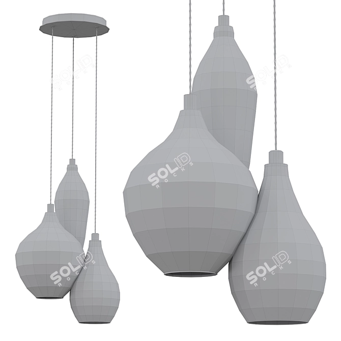 Elegant Victoria Pendant Lighting 3D model image 2