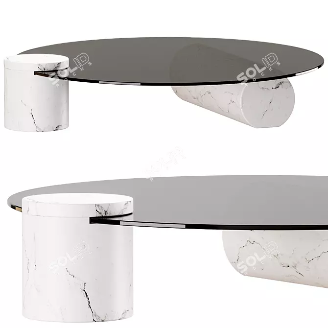 Distinctive Glass Coffee Table 3D model image 1