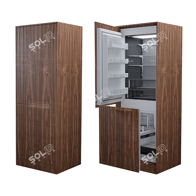 F&P Built-in Fridge Freezer 3D model image 1