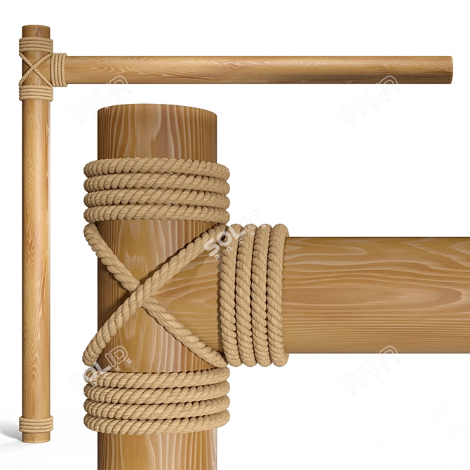 Rope-Wrapped Beams 3D model image 1