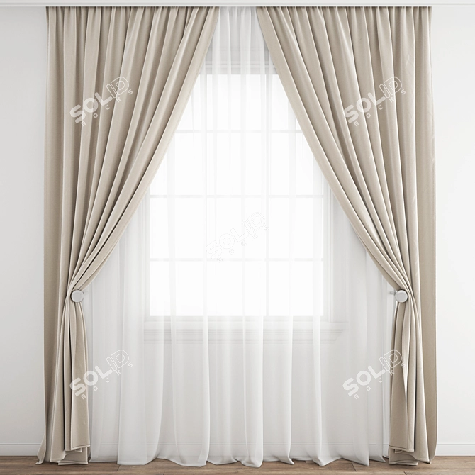 Polygonal Curtain Model: High Quality 3D Archive 3D model image 1