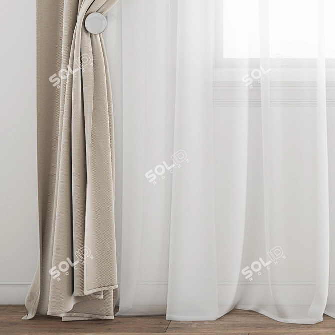 Polygonal Curtain Model: High Quality 3D Archive 3D model image 2