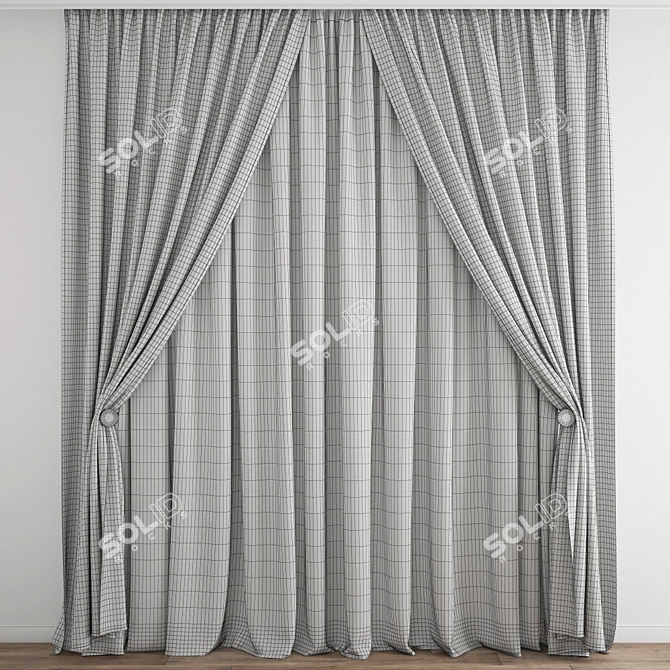 Polygonal Curtain Model: High Quality 3D Archive 3D model image 5