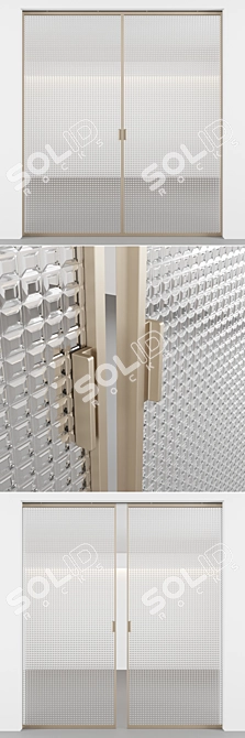 Embossed Glass Sliding Doors Kit 3D model image 2