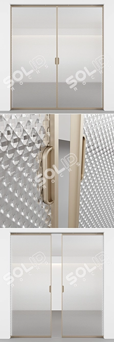 Embossed Glass Sliding Doors Kit 3D model image 4