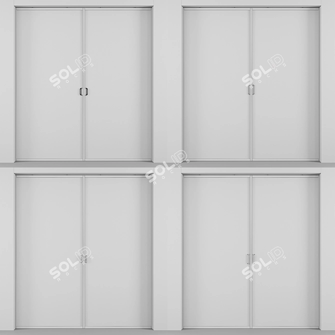 Embossed Glass Sliding Doors Kit 3D model image 7