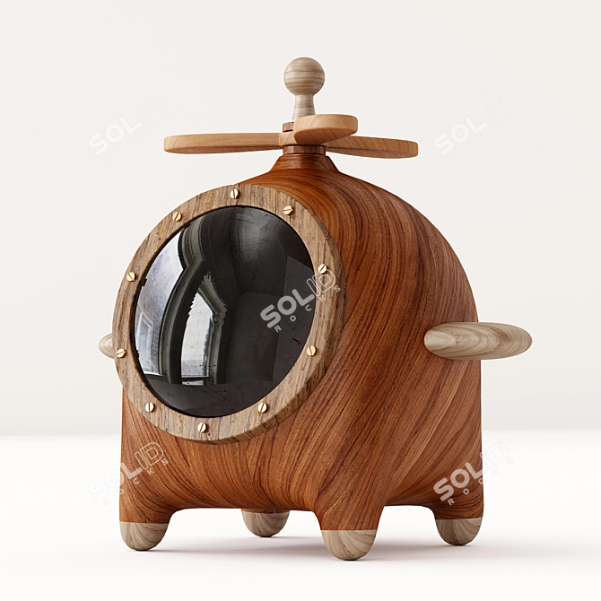 Vintage Aviation Wooden Jewelry Box 3D model image 15