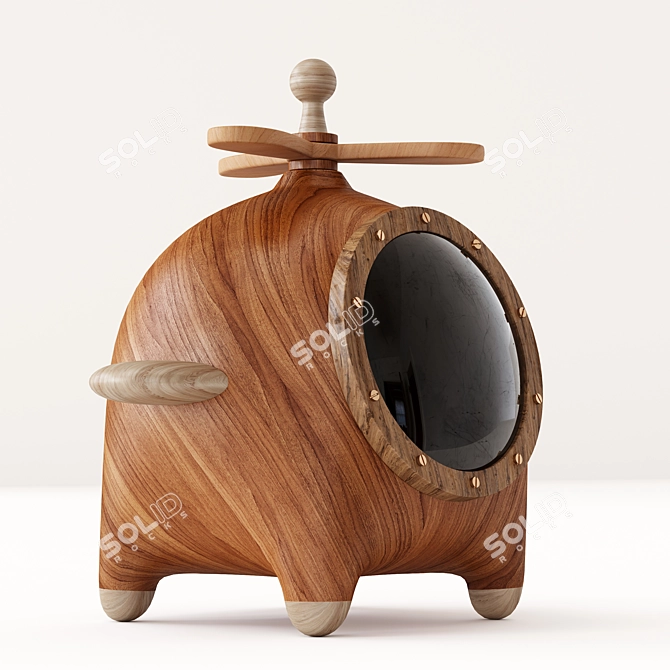Vintage Aviation Wooden Jewelry Box 3D model image 1