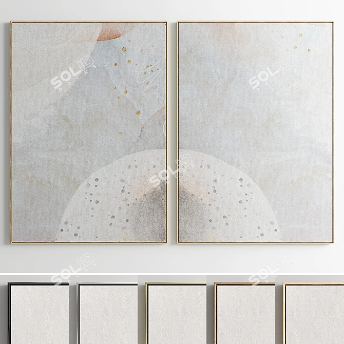 Modern Abstract Photo Frame Set 3D model image 7