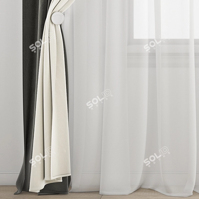 Luxury Polygonal Curtain Model 3D model image 2