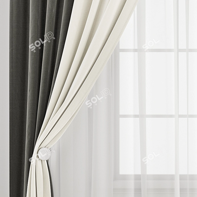 Luxury Polygonal Curtain Model 3D model image 4