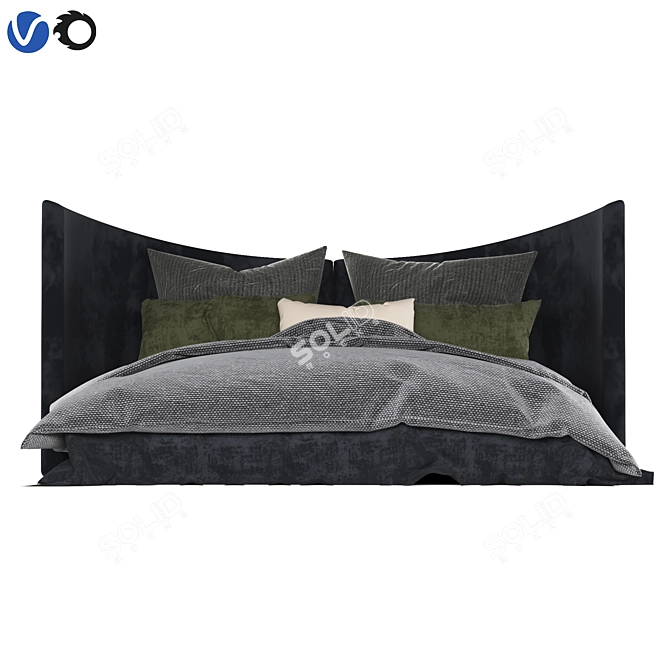 Luxury Tufty Bed: 200*180 CM 3D model image 3