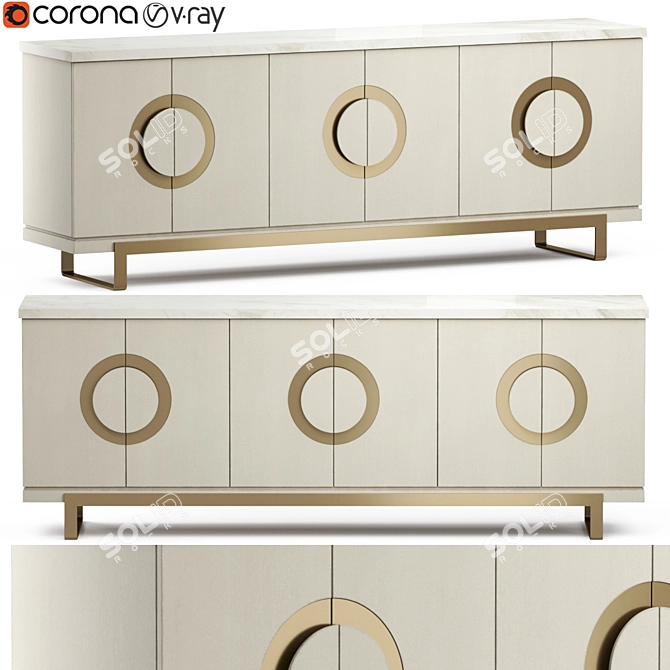 Noelle Hooker Vintage-Inspired Console 3D model image 1