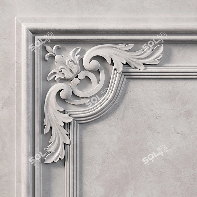 Versatile Wall Molding for 3D Design 3D model image 2