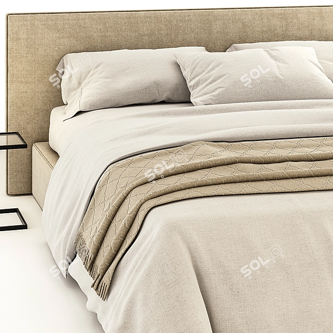 Ivory Stone Bed: Polys:405122, Uv Mapped, Vray+Corona 3D model image 2