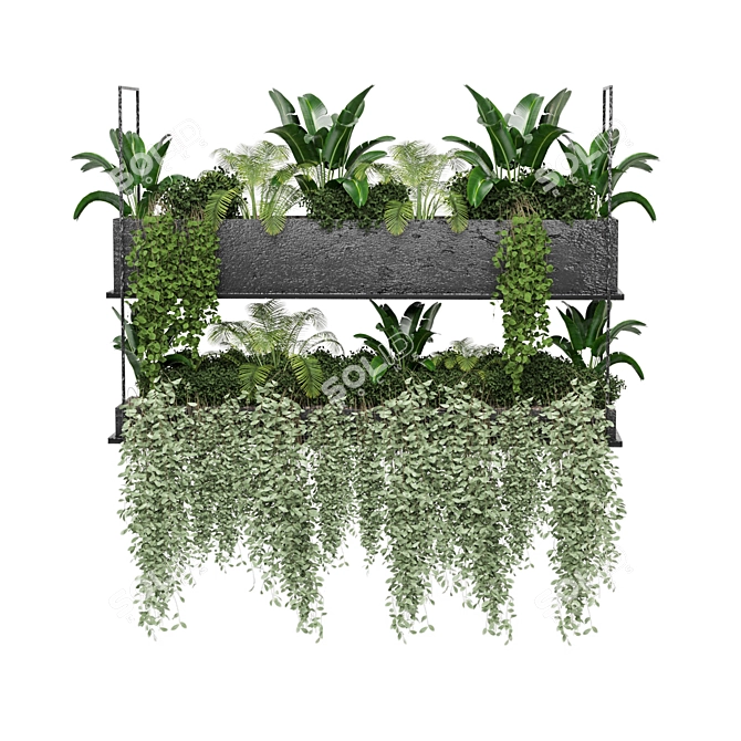 Metal Box Hanging Plant Set 3D model image 3