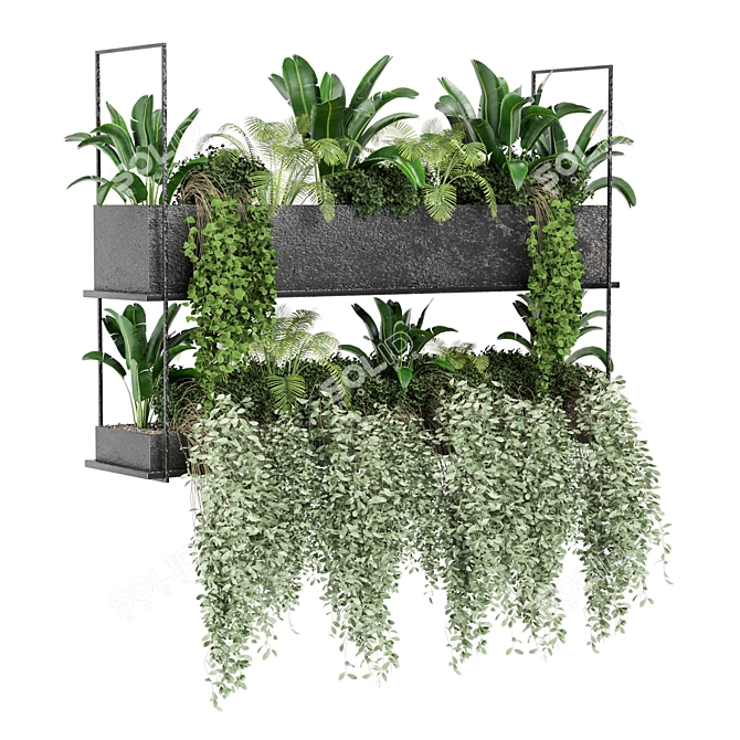 Metal Box Hanging Plant Set 3D model image 4