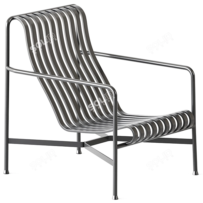 Stylish Olive Lounge Chair 3D model image 1
