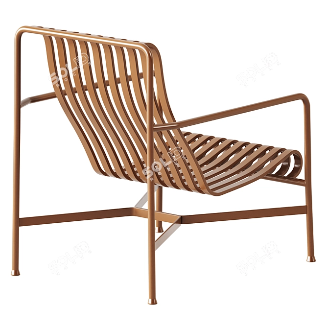 Stylish Olive Lounge Chair 3D model image 2