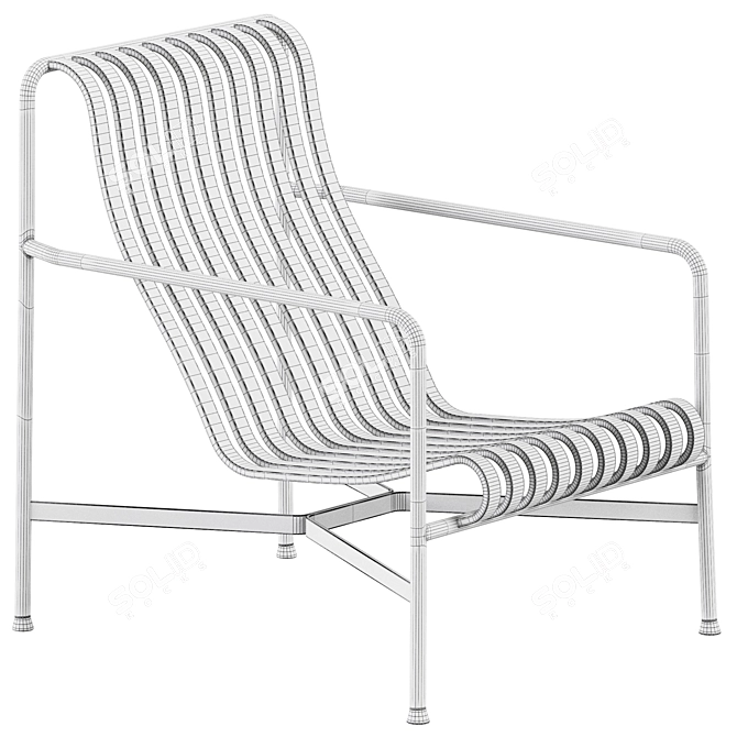 Stylish Olive Lounge Chair 3D model image 3