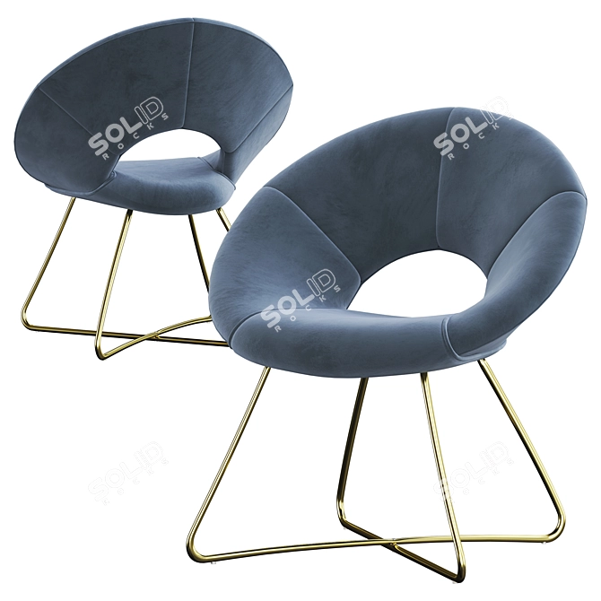 Elegant Williams Velvet Chair 3D model image 4