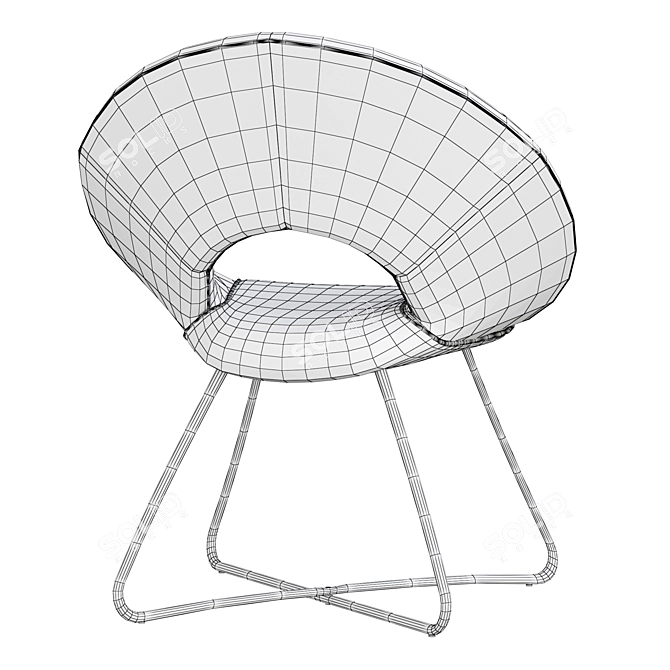 Elegant Williams Velvet Chair 3D model image 6