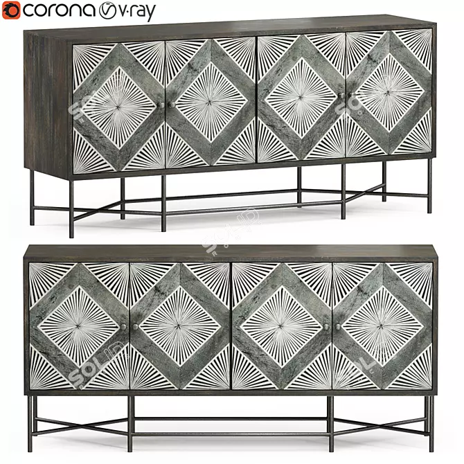 Elegant Hawthorne Console Table 3D model image 1