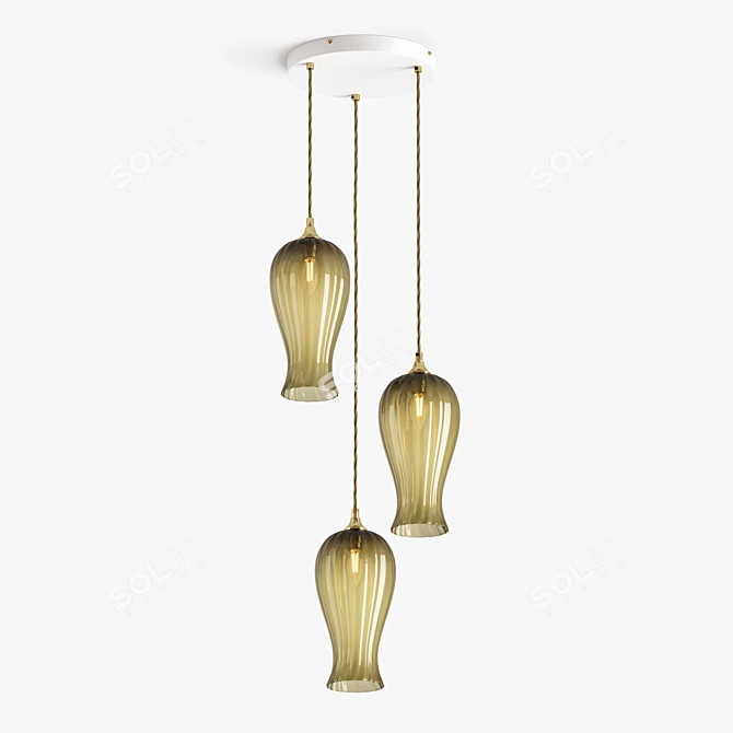 Title: Elegant Glass Lantern Pendant Light 3D model image 1