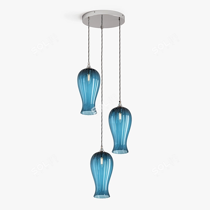 Title: Elegant Glass Lantern Pendant Light 3D model image 2