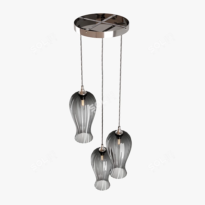 Title: Elegant Glass Lantern Pendant Light 3D model image 4