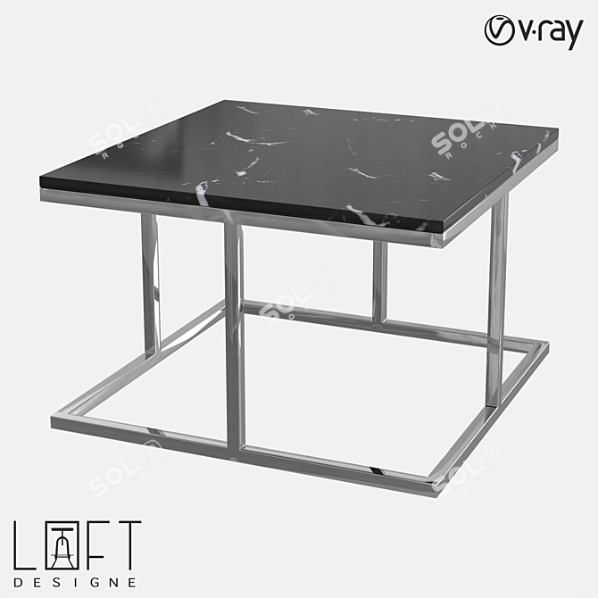 Modern Metal and Stone Coffee Table | LoftDesigne 6287 3D model image 1